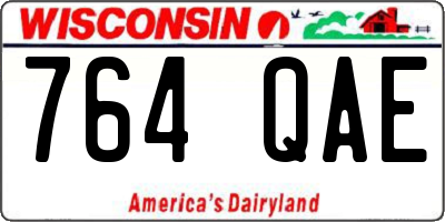 WI license plate 764QAE