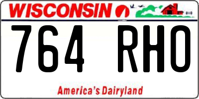 WI license plate 764RHO