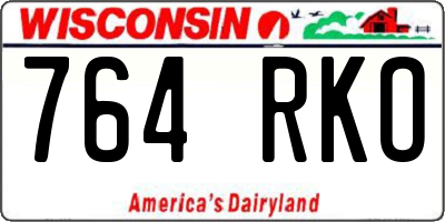 WI license plate 764RKO