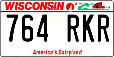 WI license plate 764RKR