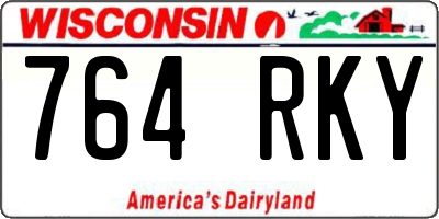 WI license plate 764RKY