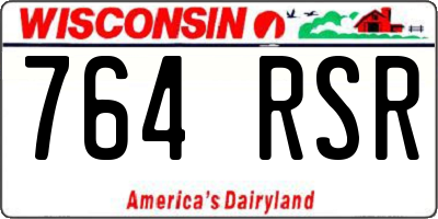 WI license plate 764RSR