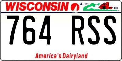 WI license plate 764RSS
