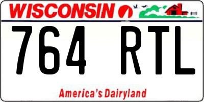 WI license plate 764RTL