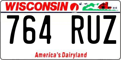 WI license plate 764RUZ