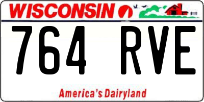 WI license plate 764RVE