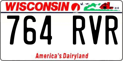 WI license plate 764RVR