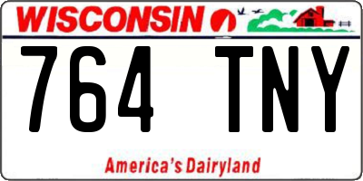 WI license plate 764TNY