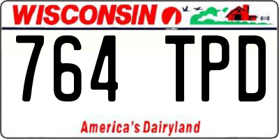WI license plate 764TPD