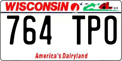 WI license plate 764TPO