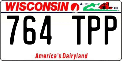 WI license plate 764TPP