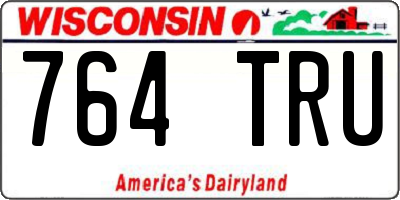 WI license plate 764TRU