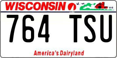 WI license plate 764TSU