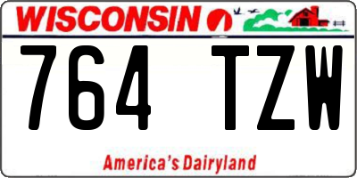 WI license plate 764TZW
