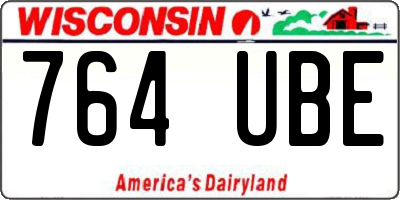 WI license plate 764UBE