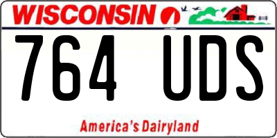WI license plate 764UDS