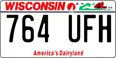 WI license plate 764UFH