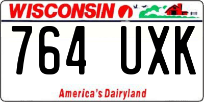 WI license plate 764UXK