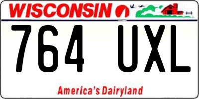 WI license plate 764UXL