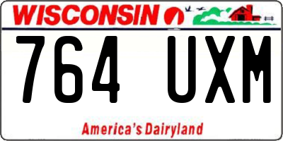 WI license plate 764UXM