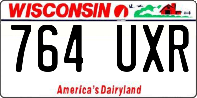 WI license plate 764UXR
