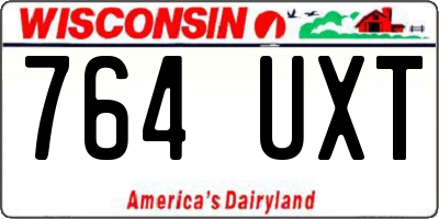 WI license plate 764UXT
