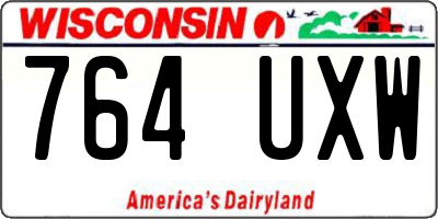 WI license plate 764UXW
