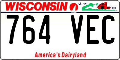 WI license plate 764VEC