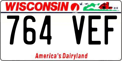 WI license plate 764VEF