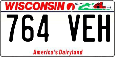 WI license plate 764VEH