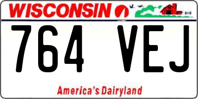 WI license plate 764VEJ