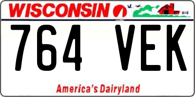 WI license plate 764VEK