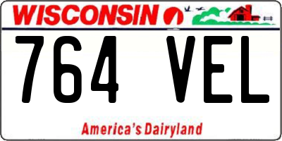 WI license plate 764VEL