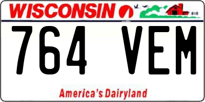 WI license plate 764VEM