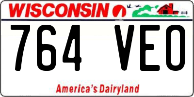 WI license plate 764VEO