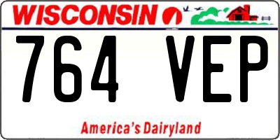 WI license plate 764VEP