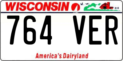 WI license plate 764VER