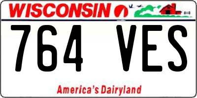 WI license plate 764VES