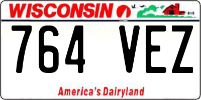 WI license plate 764VEZ