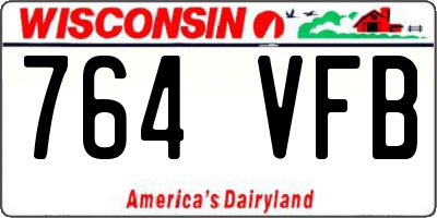 WI license plate 764VFB