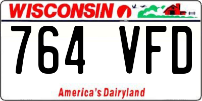 WI license plate 764VFD