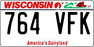 WI license plate 764VFK
