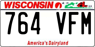 WI license plate 764VFM
