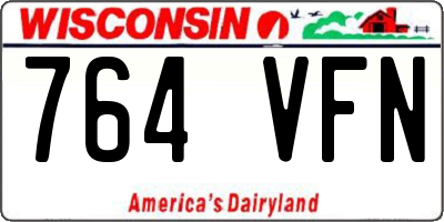 WI license plate 764VFN
