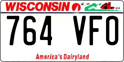 WI license plate 764VFO
