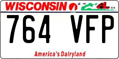 WI license plate 764VFP