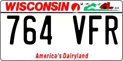WI license plate 764VFR