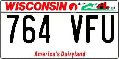 WI license plate 764VFU