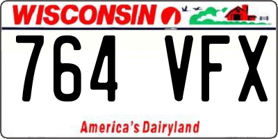 WI license plate 764VFX