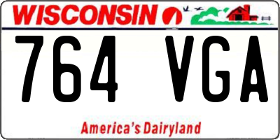 WI license plate 764VGA